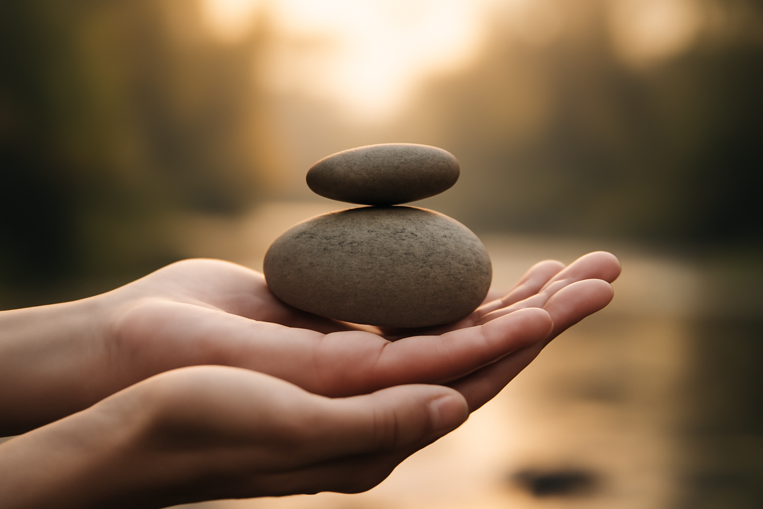 Person meditating in a soft-lit, calm space, signaling healing and balance after trauma.