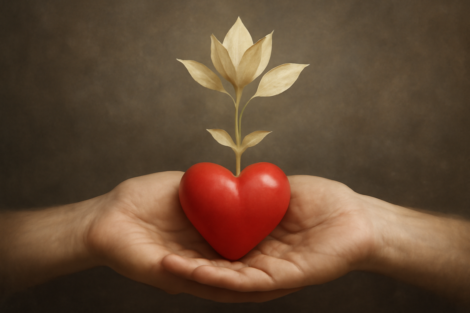 Person with tense shoulders sits in a calm room, hands on chest, soft light signaling healing.