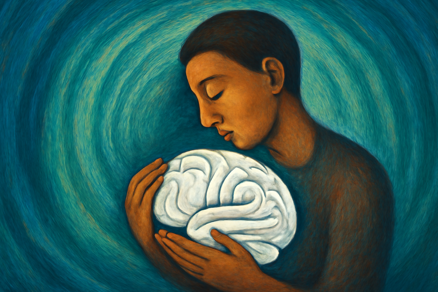 Person sits calmly, practicing breathwork for a Somatic Experiencing trauma-healing article.