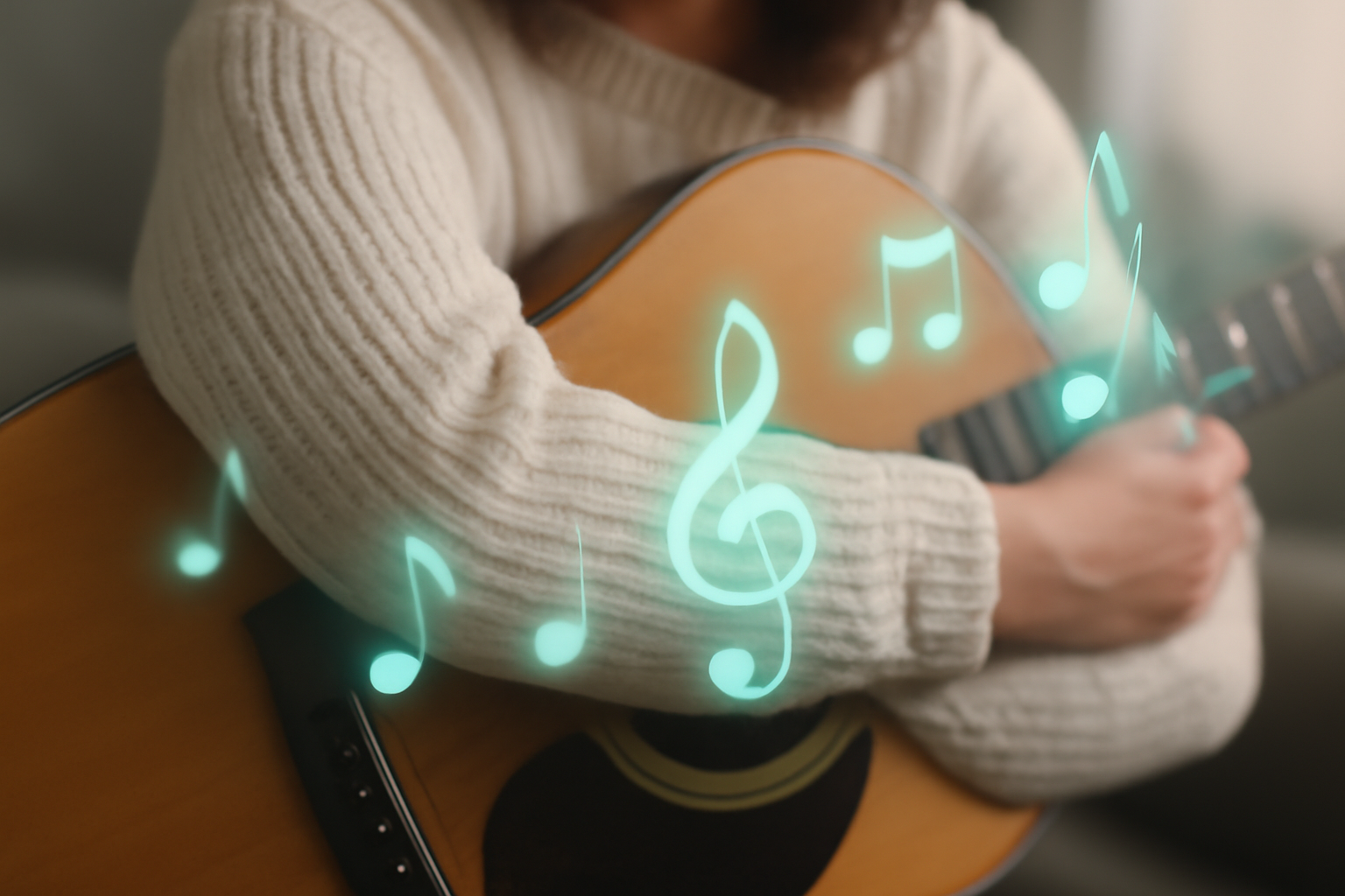 Calm scene of a person with headphones, illustrating music therapy for mental health and wellbeing.